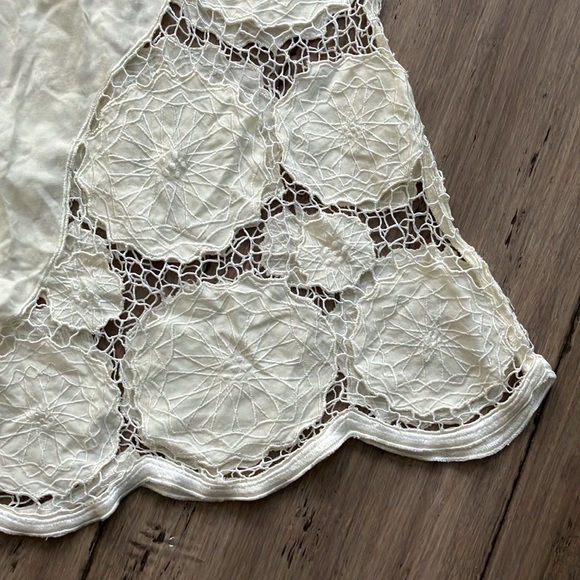 Cleobella Free People Boho cream Lace Palazzo wide lace Cut-Out flare pants S - Picture 3 of 4